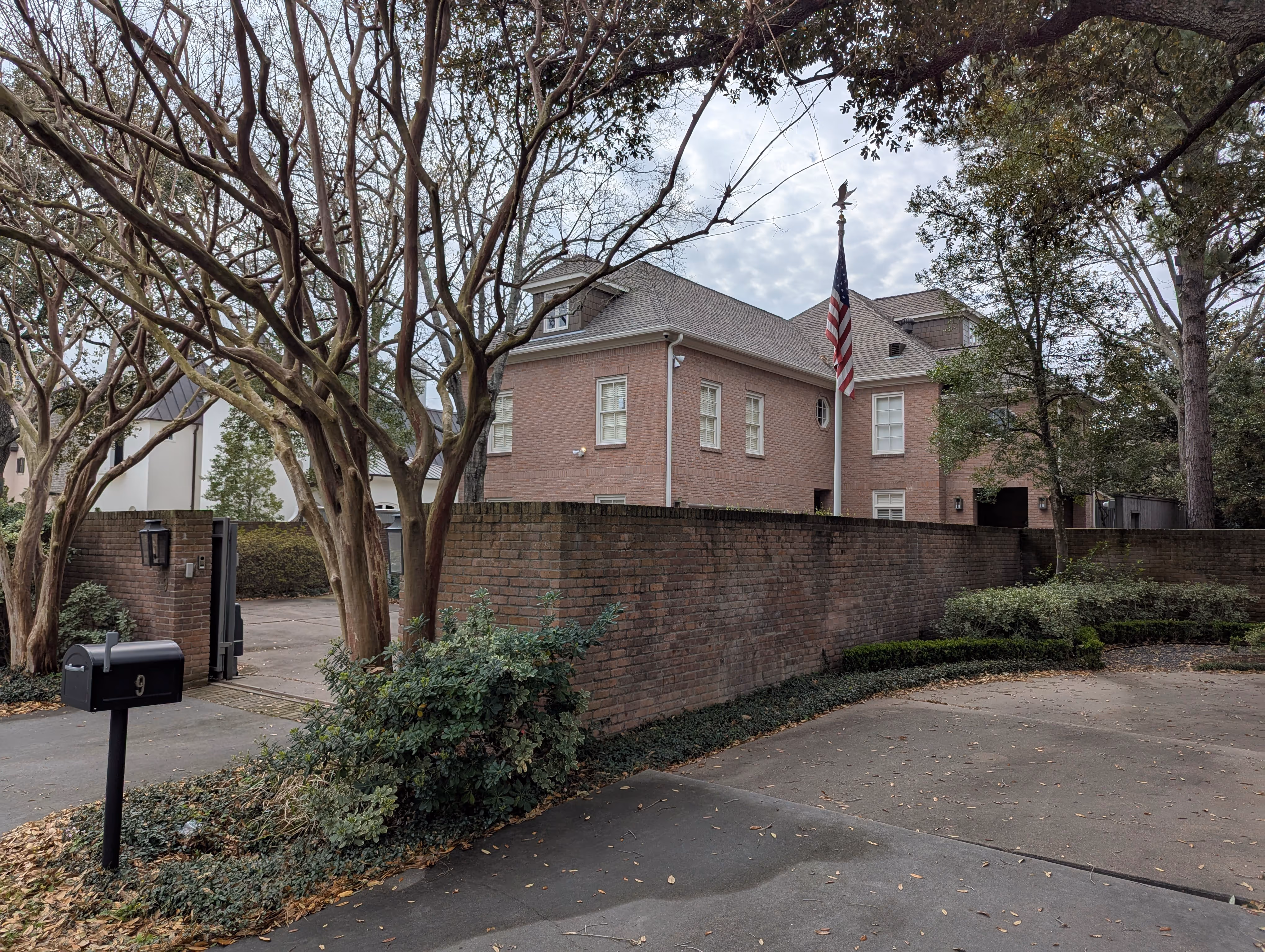 View of the front of residence of late President George Bush.